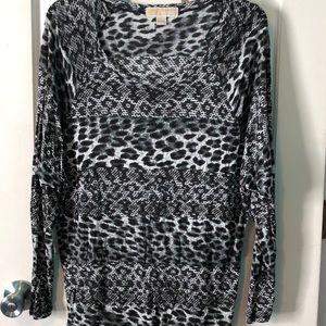 Michael Kors Leopard Print Long Sleeve Top *L*